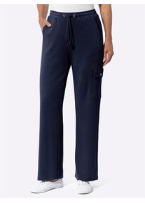Classic Basics Damen Cargohose, blau, Gr. 46, unifarben, 100% Baumwolle, Hosen
