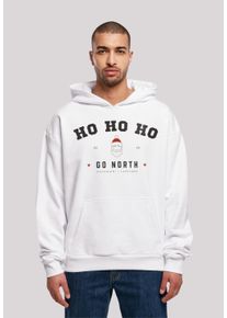 F4NT4STIC Herren Kapuzenpullover "Ho Ho Ho Santa Claus Weihnachten", weiß, casual, Gr. L, Obermaterial: 100% Baumwolle, Pullover, Weihnachten,