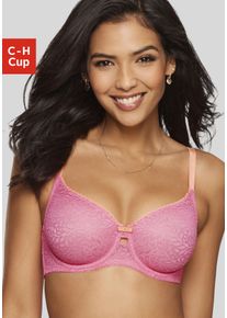 Nuance Damen Minimizer-BH, Gr. 90, bunt, Spitze, Obermaterial: 91% Polyamid, 9% Elasthan, feminin, BHs, mit Bügel aus leicht transparenter Spitze,