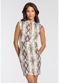 Melrose Damen Minikleid, beige, feminin, Gr. 42, Jersey, Obermaterial: 95% Polyester, 5% Elasthan, Kleider, mit modernem Animalprint