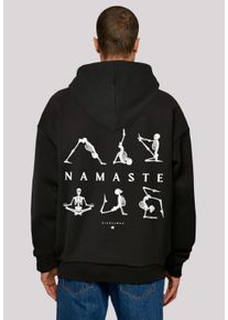 F4NT4STIC Herren Kapuzenpullover "Namaste Yoga Skelett Halloween", schwarz, casual, Gr. S, Obermaterial: 100% Baumwolle, Pullover, Print