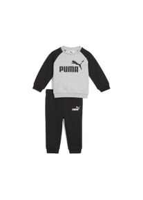 Puma Kinder Jogginganzug "Minicats Essentials Raglan Crew Set Kinder", schwarz, Gr. 80, Obermaterial: 32% Polyester, 68% Baumwolle; Rippe: 97%