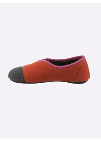 Damen Hausschuh, Gr. 37, orange, Textil, sportlich, Schuhe
