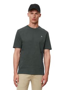 Marc O'Polo MARC O'POLO Herren T-Shirt "T-shirt, short sleeve, logo print, ribbed collar", grau, casual, Gr. L, Single Jersey, Obermaterial: 100% Baumwolle,