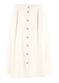 Inspirationen Damen Webrock, beige, Gr. 42, unifarben, 70% Baumwolle, 30% Leinen, Röcke
