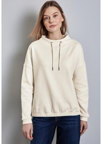 Street One Damen Langarmshirt, weiß, casual, Gr. 44, unifarben, Stoff, 57% Polyester, 40% Baumwolle, 3% Elasthan, Shirts, mit Elastiksaum