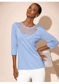 CRÉATION L CREATION L Damen 3/4 Arm-Pullover "Feinstrickpullover", blau, Gr. 40, unifarben, 42% Viskose, 30% Lyocell, 28% Polyester, Pullover