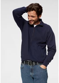 Herren Sweatjacke, blau, Basic, Gr. S, Fruit of the Loom, unifarben, Sweatware, Obermaterial: 80% Baumwolle, 20% Polyester, Sweatjacken, aus