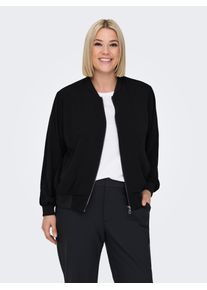 Only CARMAKOMA Damen Bomberjacke "CARLUX LIFE LS BOMBER JACKET NOOS", schwarz, modisch, Gr. 42, unifarben, Web, Obermaterial: 95% Polyester, 3%