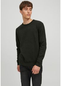 Jack & Jones JACK & JONES Herren Rundhalspullover "BASIC KNIT CREW NECK", grün, modisch, Gr. XS, Obermaterial: 100% Baumwolle, Pullover