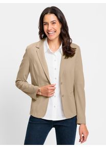 Inspirationen Damen Jerseyblazer "Jersey-Blazer", beige, Gr. 40, 58% Viskose, 36% Polyamid, 6% Elasthan, Blazer