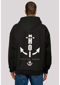 F4NT4STIC Herren Kapuzenpullover "Hoodie Ahoi Anker Knut & Jan Hamburg", schwarz, casual, Gr. S, Obermaterial: 100% Baumwolle, Pullover, Print