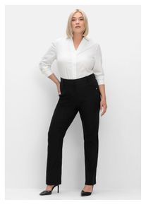 sheego Damen Stretch-Hose "Große Größen", schwarz, casual, Gr. 40, unifarben, Obermaterial: 70% Viskose, 25% Polyamid, 5% Elasthan, Hosen, mit