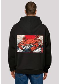 F4NT4STIC Herren Kapuzenpullover "Crab Kanji Japan", schwarz, casual, Gr. L, Obermaterial: 100% Baumwolle, Pullover, Print