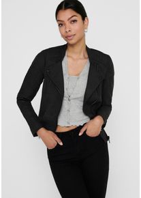 Only Damen Lederimitatjacke "ONLAVA FAUX LEATHER BIKER OTW NOOS", schwarz, casual, Gr. 44, beschichtet, Obermaterial: 100% Viskose. Futter: 100%