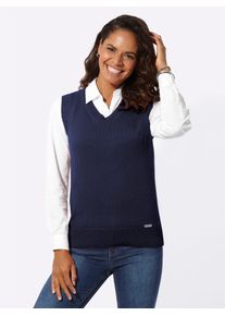 Casual Looks Damen Pullunder "Pullunder", blau, Gr. 38, unifarben, 50% Baumwolle, 50% Polyacryl, Pullover