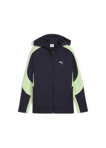Puma Kinder Sweatjacke "EVOSTRIPE Hoodie mit durchgehendem Reißverschluss Jungen", blau, Gr. 164, Obermaterial: 23% Polyester, 77% Baumwolle;