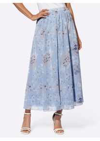 Lady Damen Schlupfrock, blau, Gr. 40, geblümt, gemustert, mehrfarbig, 100% Polyester, Röcke
