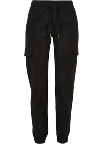 Urban Classics Damen Cargohose "Urban Classics Damen Ladies High Waist Cargo Jogging Pants", schwarz, Gr. M, unifarben, 98% Baumwolle, 2% Elasthan,