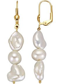Firetti Damen Paar Ohrhänger "Schmuck Geschenk Gold 585 Ohrschmuck Ohrringe", Gelbgold 585-Perlen, gold, Gelbgold 585, Perlen, Ohrringe, mit