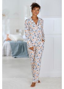 Vivance Dreams Damen Pyjama, Gr. 32, rosa, Single Jersey, Obermaterial: 50% Baumwolle, 50% Viskose, geblümt, klassisch, Homewear-Sets, mit