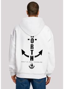 F4NT4STIC Herren Kapuzenpullover "North Anchor Knut & Jan Hamburg", weiß, casual, Gr. L, Obermaterial: 100% Baumwolle, Pullover, Print