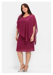 sheego Damen Cocktailkleid "Große Größen", lila, elegant, Gr. 52, unifarben, Obermaterial: 100% Polyester;Futter: 100% Polyester, Kleider, mit