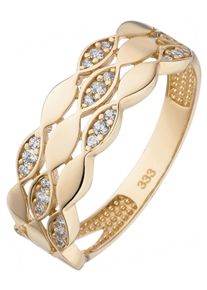 Jobo Damen Fingerring, 54, Gelbgold 333, gold, Gelbgold 333, Fingerringe, 333 Gold mit 26 Zirkonia