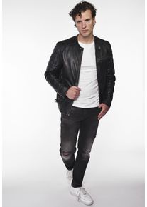 Mustang Herren Lederjacke "31020248", grau, Gr. XXXL, Obermaterial: 100% Leder, Lamm / Innenfutter: 55% Polyester, 45% Baumwolle / Wattierung: 100%