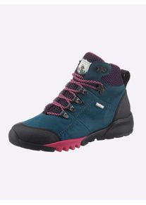 Waldläufer WALDLÄUFER Damen Stiefelette, Gr. 6,5, blau, Gummi, Nubukleder, Textil, sportlich, Schuhe