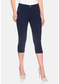 STOOKER WOMEN Damen 7/8-Hose "Macau Bengalin Slim Fit", blau, casual, Gr. 38, Stoff, 70% Viskose, 26% Polyamid, 4% Elasthan, Hosen, Slim Fit Casual