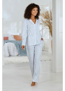 Vivance Dreams Damen Pyjama, Gr. 36, bunt, Single Jersey, Obermaterial: 50% Baumwolle, 50% Viskose, gestreift, klassisch, Homewear-Sets, mit