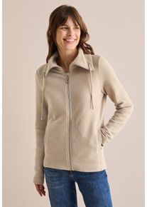 Cecil Damen Cardigan, lila, casual, Gr. XXL, unifarben, Web, 61% Baumwolle, 37% Polyester, 2% Elasthan, Strickjacken, mit Tunnelzugband am Kragen