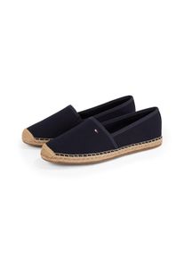 Tommy Hilfiger Damen Espadrille "FLAG CANVAS ESPADRILLE", Gr. 37, blau, Baumwolle, sportlich, Schuhe, Slipper, Flats, Bequemschuh mit Bastbezug und