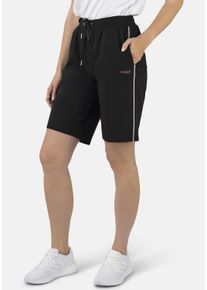 STOOKER WOMEN Damen Shorts "STOOKER WOMEN Sport Shorts Galon", schwarz, sportlich, Gr. L, Sweatware, 95% Polyester, 5% Elasthan, Hosen, Sport Shorts
