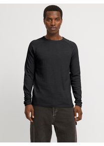 Jack & Jones JACK & JONES Herren Rundhalspullover "JJEBREEZE KNIT CREW NECK SN", schwarz, modisch, Gr. M, unifarben, Strick, Obermaterial: 100% Baumwolle,