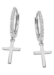 Firetti Damen Paar Creolen "Schmuck Geschenk Silber 925 Kreuz", Silber 925 (Sterlingsilber), silber, Silber 925 (Sterlingsilber), Ohrringe, mit