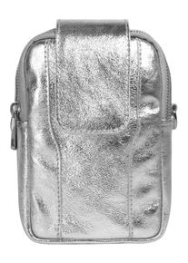 Samantha Look Damen Umhängetasche, silber, Leder, unifarben, Taschen, echt Leder, Made in Italy