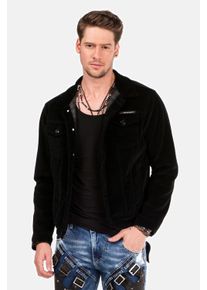 Cipo & Baxx CIPO & BAXX Herren Outdoorjacke "Jacke", schwarz, Basic, Gr. M, unifarben, 98% Baumwolle;2% Elasthan, Jacken, in Regular-Fit, CJ-226