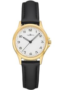 Tempic Damen Quarzuhr, schwarz, Armbanduhren, Armbanduhr, Damenuhr, analog, Lederarmband, Leuchtzeiger