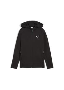 Puma Kinder Sweatjacke "EVOSTRIPE Hoodie mit durchgehendem Reißverschluss Jungen", schwarz, Gr. 140, Obermaterial: 23% Polyester, 77% Baumwolle;