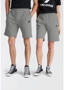 Converse Damen Sweatshorts "EMBROIDERED STAR CHEVRON STANDARD-FIT FLEECE SHORT", grau, sportlich, Gr. XXS, unifarben, Sweatware, Obermaterial: 80%