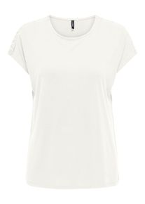 Only Damen Kurzarmshirt "ONLFREE LIFE CAPSLEEVE LACE TOP JRS", rot, modisch, Gr. S, unifarben, Jersey, Obermaterial: 70% Modal, 30% Polyester, Shirts