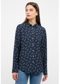 Eterna Damen Hemdbluse "REGULAR FIT", blau, casual, Gr. 46, 100% Viskose, Blusen