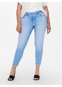 Only CARMAKOMA Damen Skinny-fit-Jeans "CARWILLY REG SK ANK RW REA4348", blau, modisch, Gr. 52, unifarben, Denim/Jeans, Obermaterial: 92% Baumwolle,