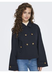 Only Damen Kurzjacke "ONLAPRIL SHORT TRENCHCOAT OTW NOOS", blau, modisch, Gr. XS, unifarben, Web, Obermaterial: 100% Polyester, Jacken