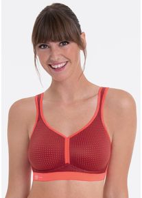 Anita active Damen Sport-BH, Gr. 80, rot, Stoff, Obermaterial: 62% Polyamid, 21% Polyester, 17% Elasthan, unifarben, clean, matt, Mesh, Basic, BHs,