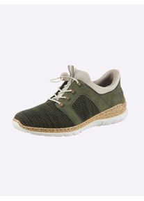 Rieker Damen Slipper, Gr. 39, grün, Textil, sportlich, Schuhe