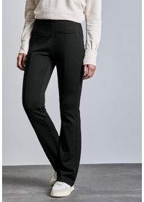 Street One Damen Bootcuthose, schwarz, casual, Gr. 38, unifarben, Stoff, 70% Viskose, 25% Polyester, 5% Elasthan, Hosen, High Waist