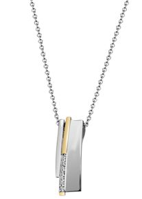 Firetti Damen Kette mit Anhänger "Schmuck Geschenk Silber 925 Halsschmuck Halskette Ankerkette", Silber 925 (Sterlingsilber), L: 45cm, gold, Silber